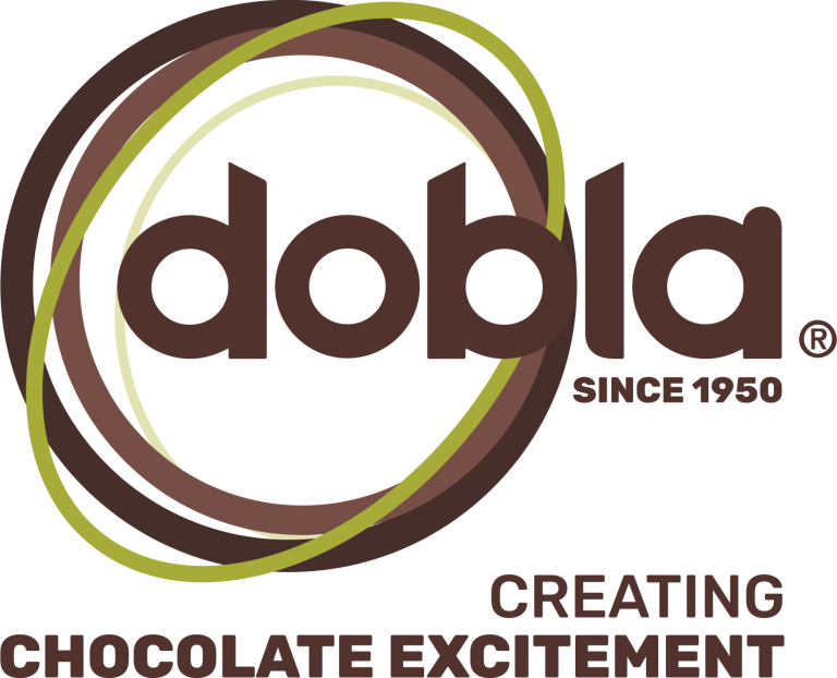 Logo von Dobla mit dem Slogan "Creating Chocolate Excitement" seit 1950.